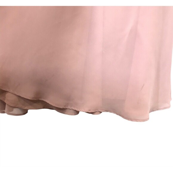 REVELRY Chiffon Pleated Sleeveless V-neck Cross Strappy Back Gown Dress Size 14 - Picture 8 of 12